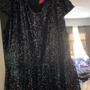 Black sequin skater dress never worn new without tags